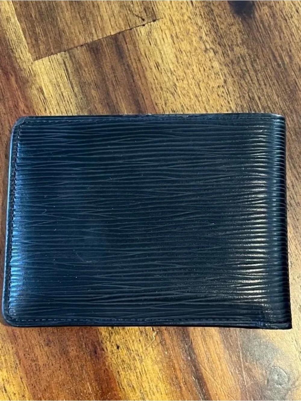 Louis Vuitton Black Epi Leather Bi-Fold Card Wallet